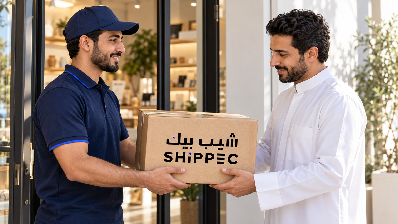 صورة توضيحية لتسليم طرد للعميل